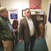 Rep. Tom Jones speaks with his constituent Bob Ardner at Jones' open house in Elizabethtown on Jan. 26.
