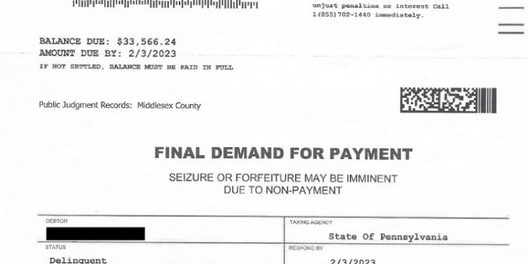 Pennsylvania Department of Revenue Warns of Tax Scam