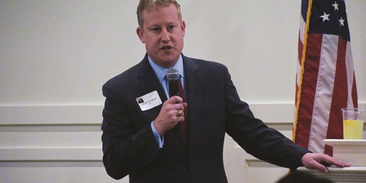 Sen. Ryan Aument (R-36) speaks at the Warwick Area Republican Committee winter dinner in Lititz on Jan. 27.