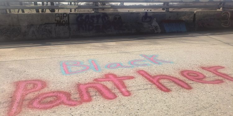 Damage caused by vandals on bridge and roadway in West Early Township.