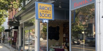 The storefront for Aaron's Books in downtown Lititz.